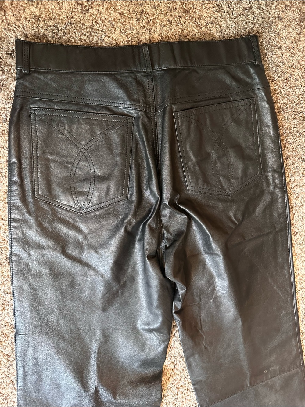 Women’s Vintage J.Palo Black Leather Pants. Classic Straight Fit - Picture 4 of 13